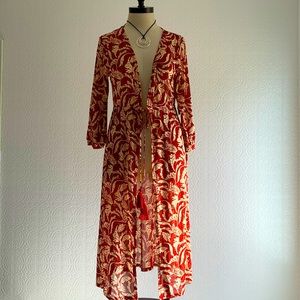 Rust & Cream Robe/Cover Up
